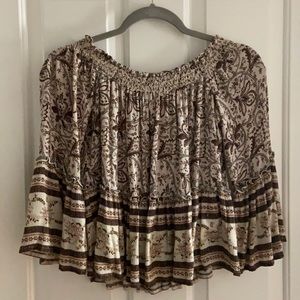 AEO flowy floral off-the-shoulder blouse